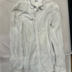 JEKAOYI White Long Sleeve Button Up Shirt Men’s Size L Casual Lightweight